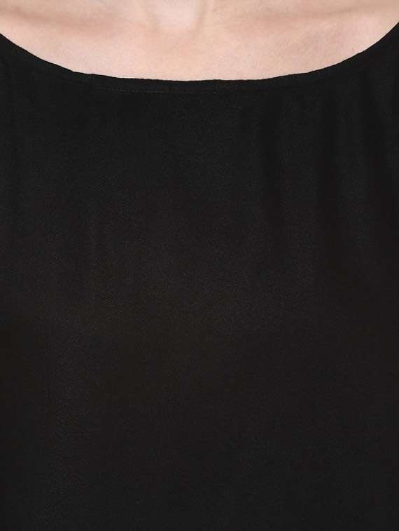 women black solid round neck top - 21651388 -  Standard Image - 4
