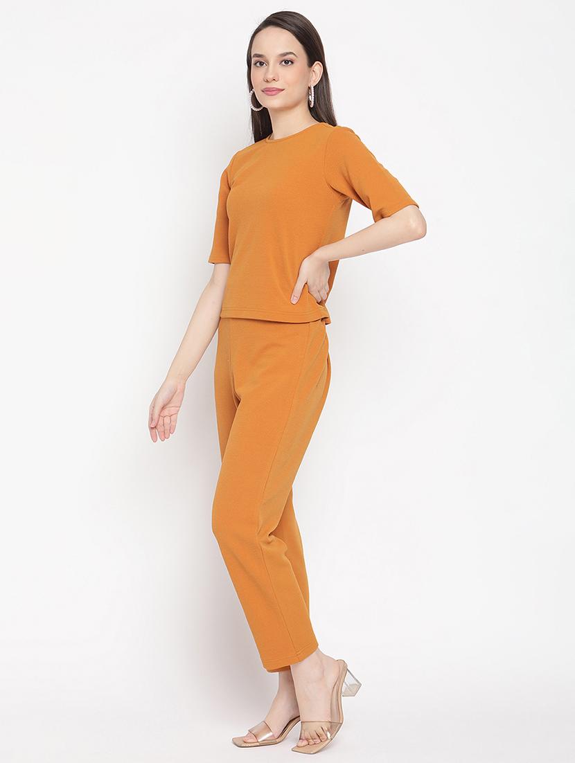 women solid top & trouser co-ords set - 21651432 - Standard Image - 1