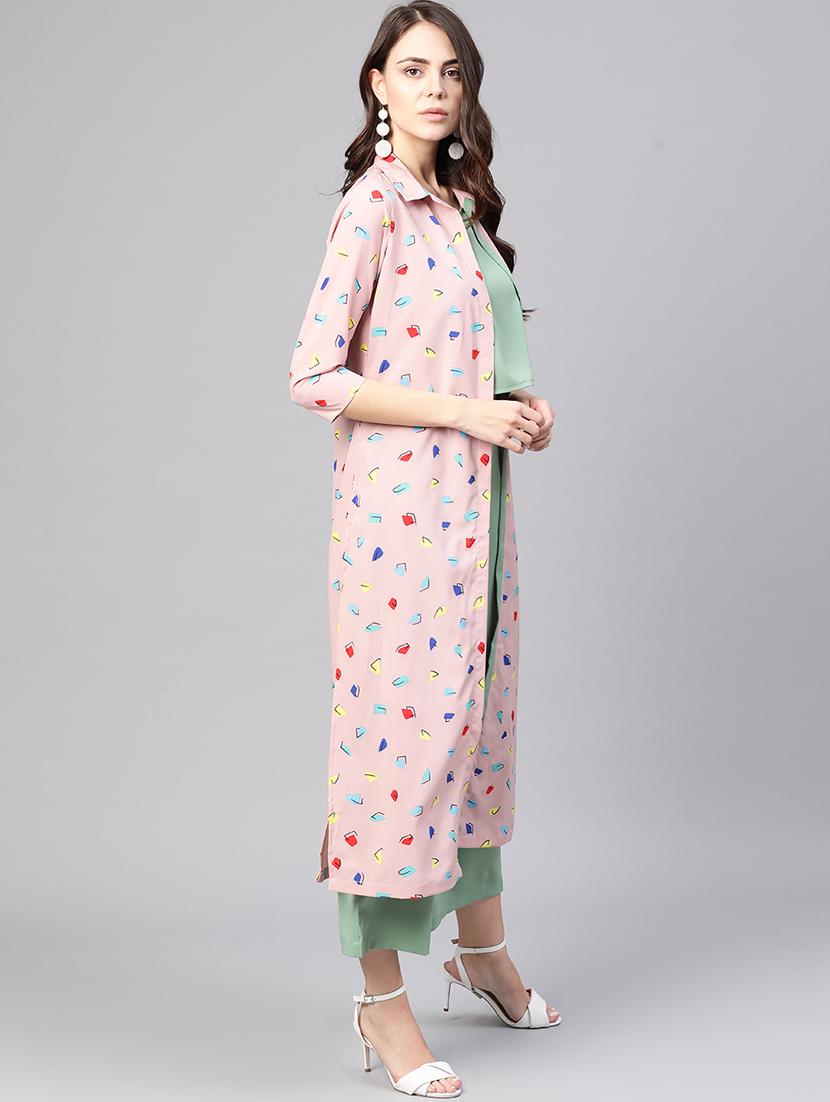 women sea green solid fusion set - 21651441 - Standard Image - 1
