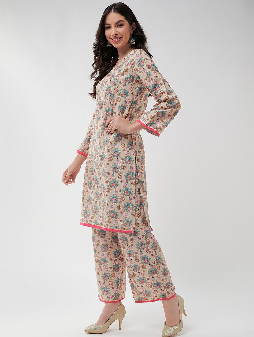 women floral printed kurta pant set - 21651460 - Standard Image - 1