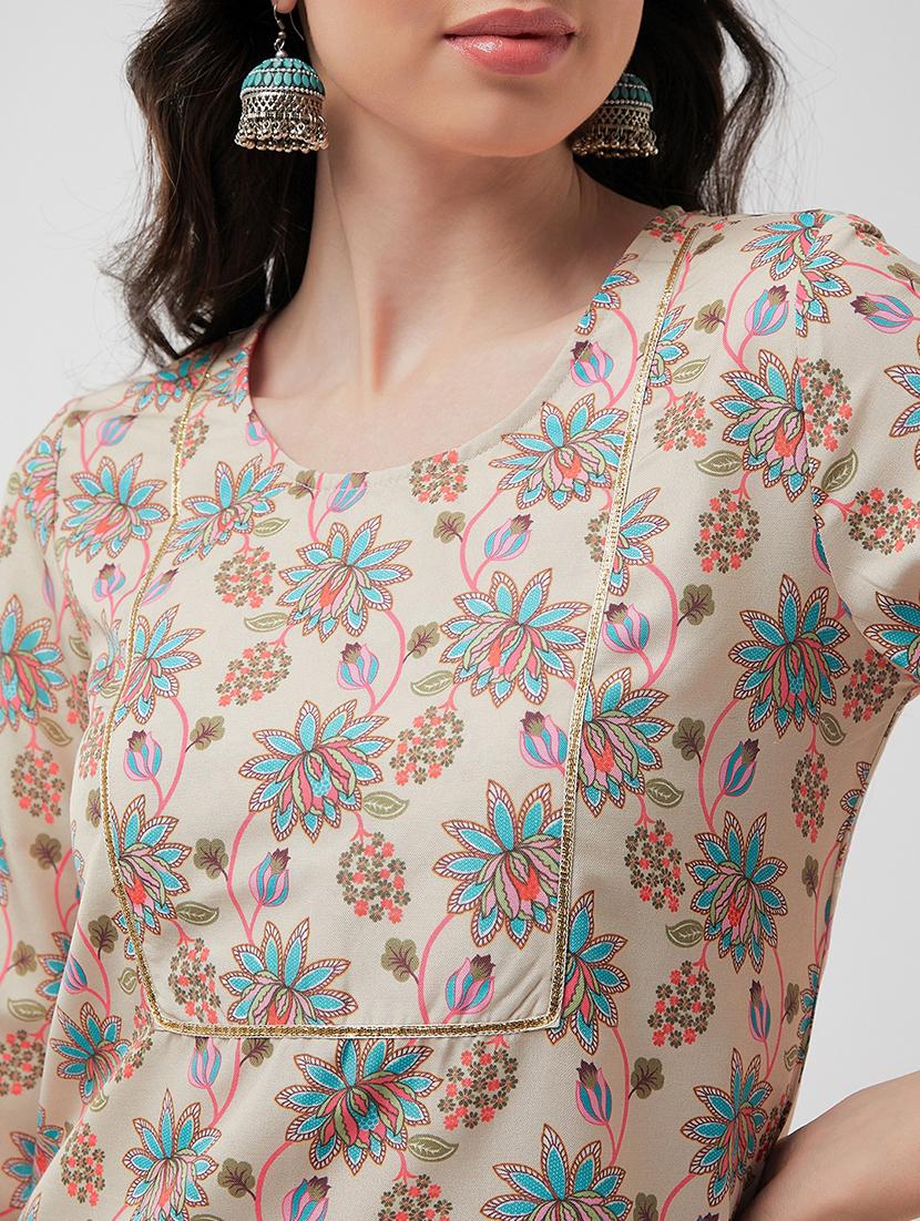 women floral printed kurta pant set - 21651460 - Standard Image - 4