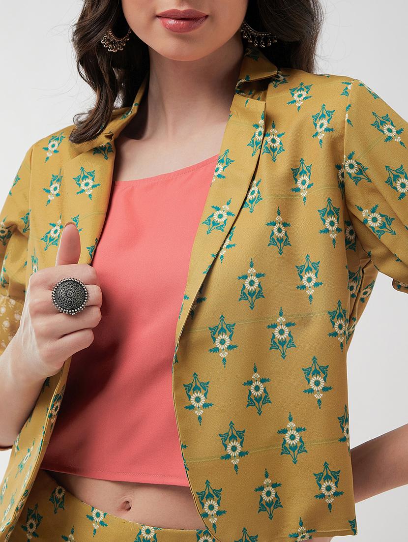 jaipur haat leg 'o' mutton sleeves jacket with top and dhoti pant - 21651484 - Standard Image - 4