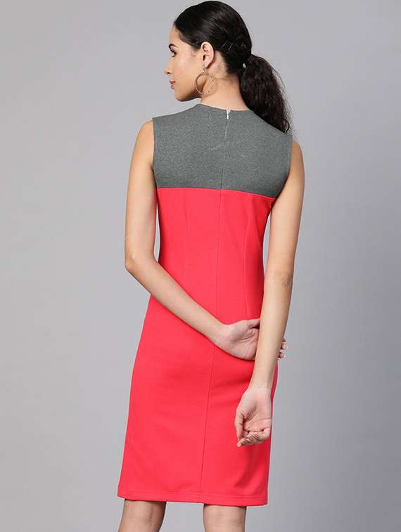 women color blocked sleeveless bodycon dress - 21651495 -  Standard Image - 1
