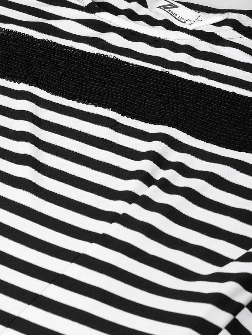 women striped round neck bodycon dress - 21651513 -  Standard Image - 4