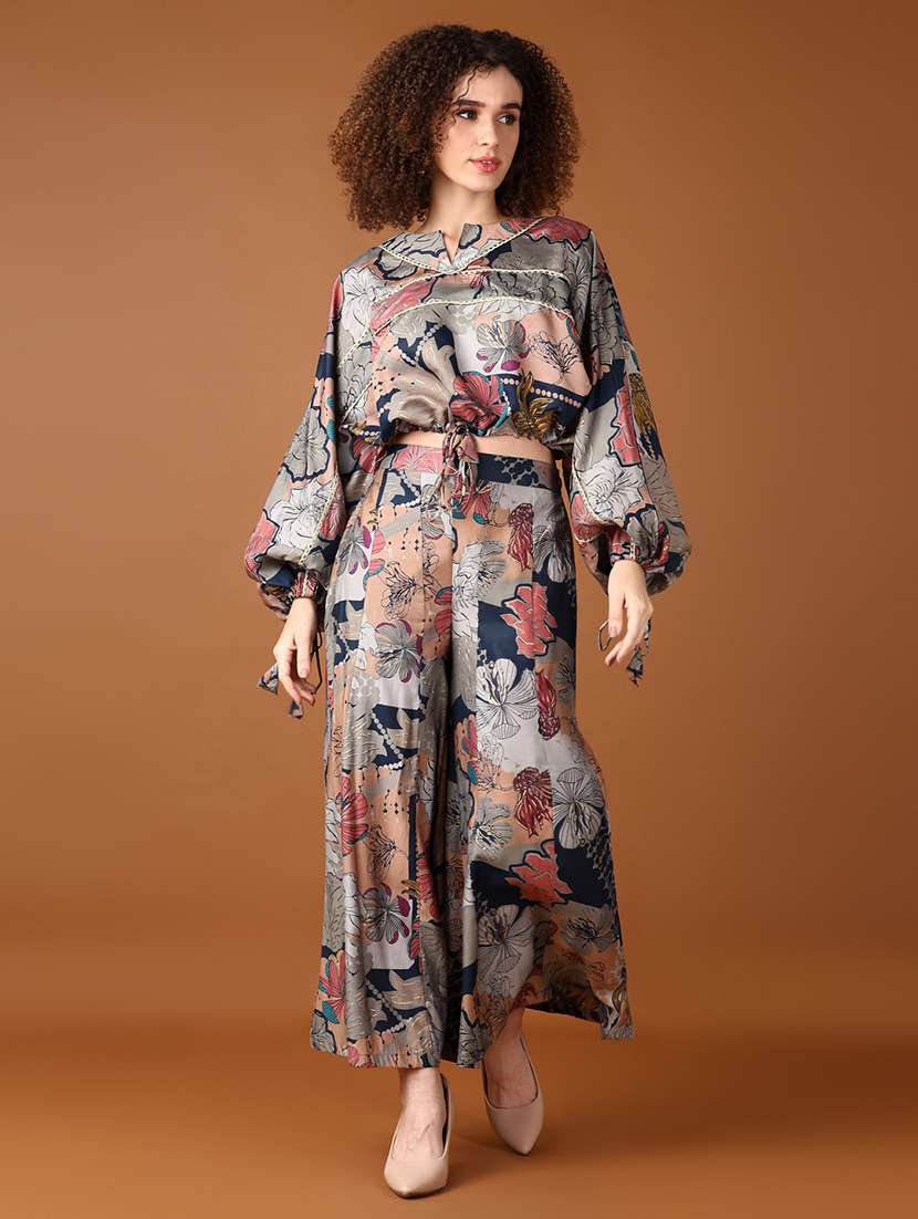 women printed top and trouser co-ord set - 21651534 -  Standard Image - 1