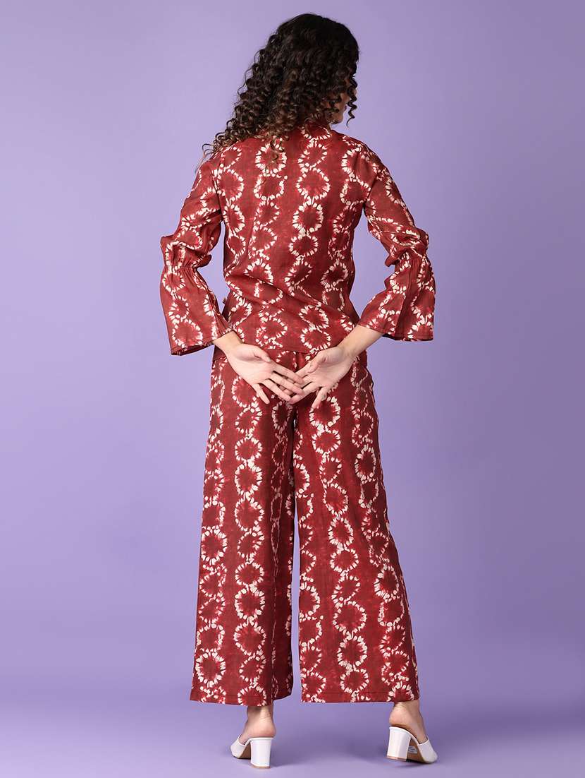 women printed top and trouser co-ord set - 21651536 -  Standard Image - 1