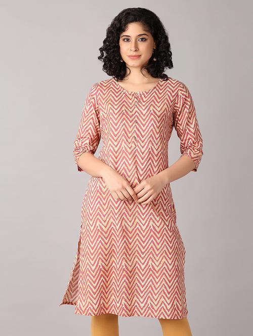 women three quarter sleeve straight kurta - 21651554 -  Standard Image - 0