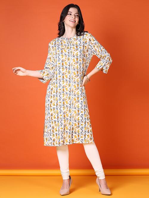 women three quarter sleeve straight kurta - 21651565 -  Standard Image - 0