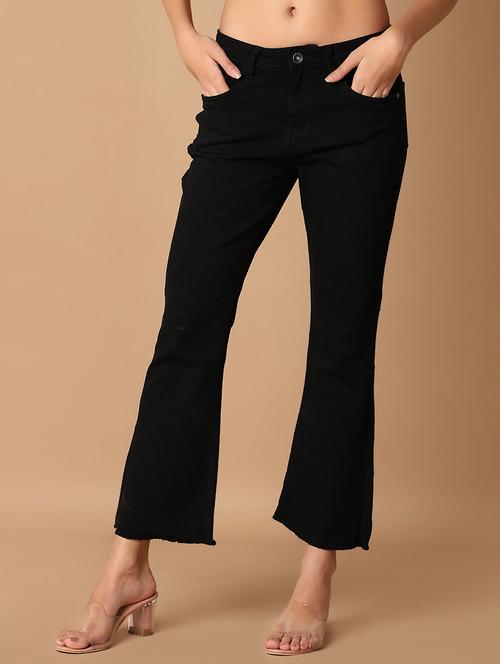 women black plain bootcut jeans - 21651575 - Standard Image - 0