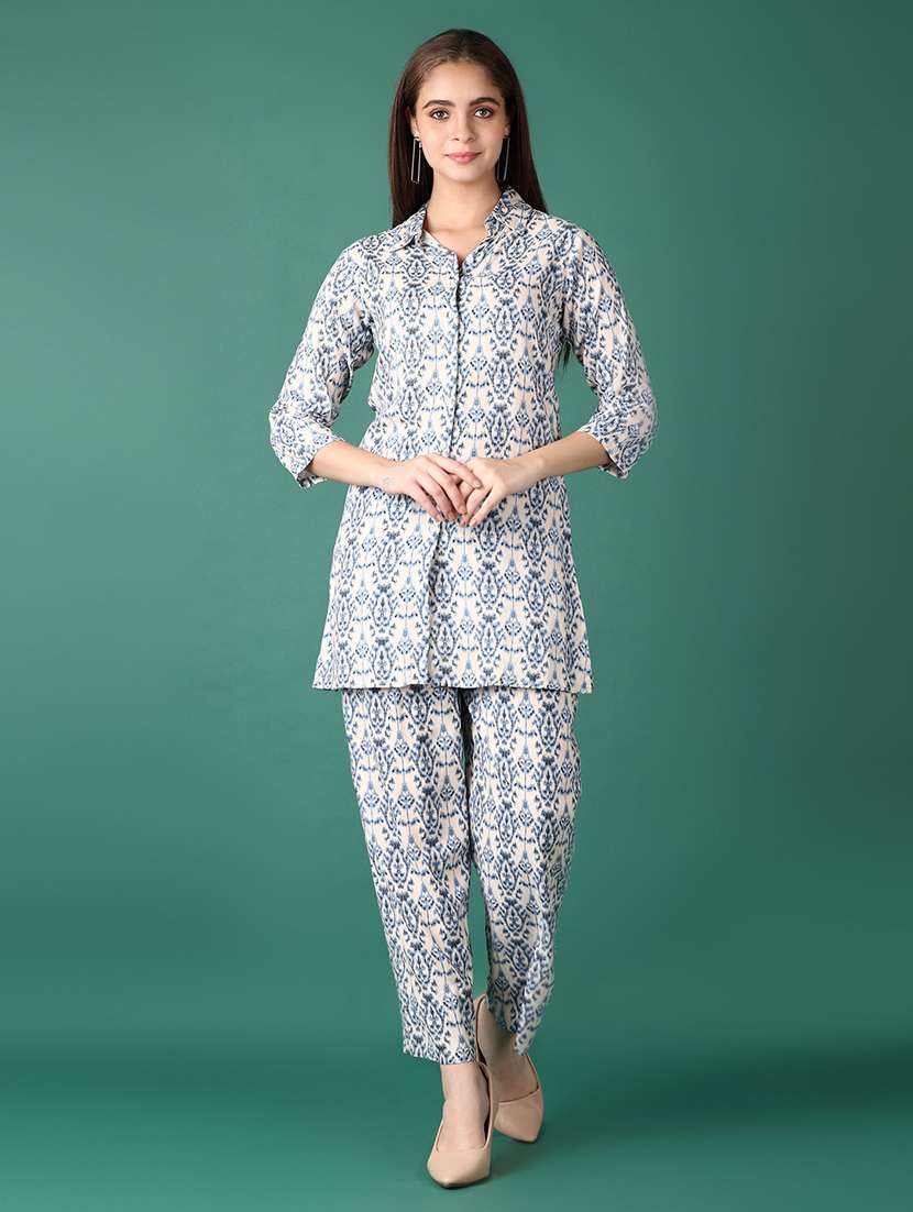 women printed shirt and trouser set co-ord