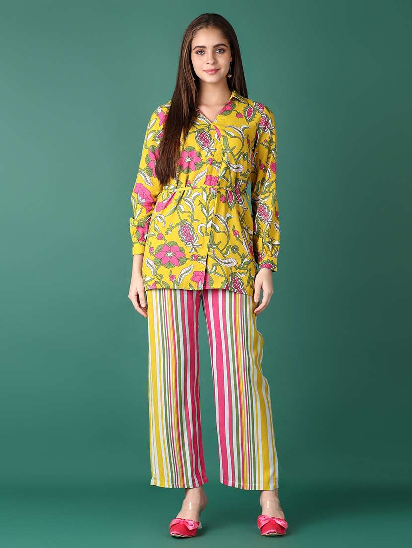 women printed shirt and trouser co-ord set