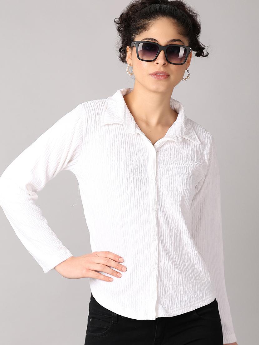 women white solid regular shirt - 21651583 - Standard Image - 1