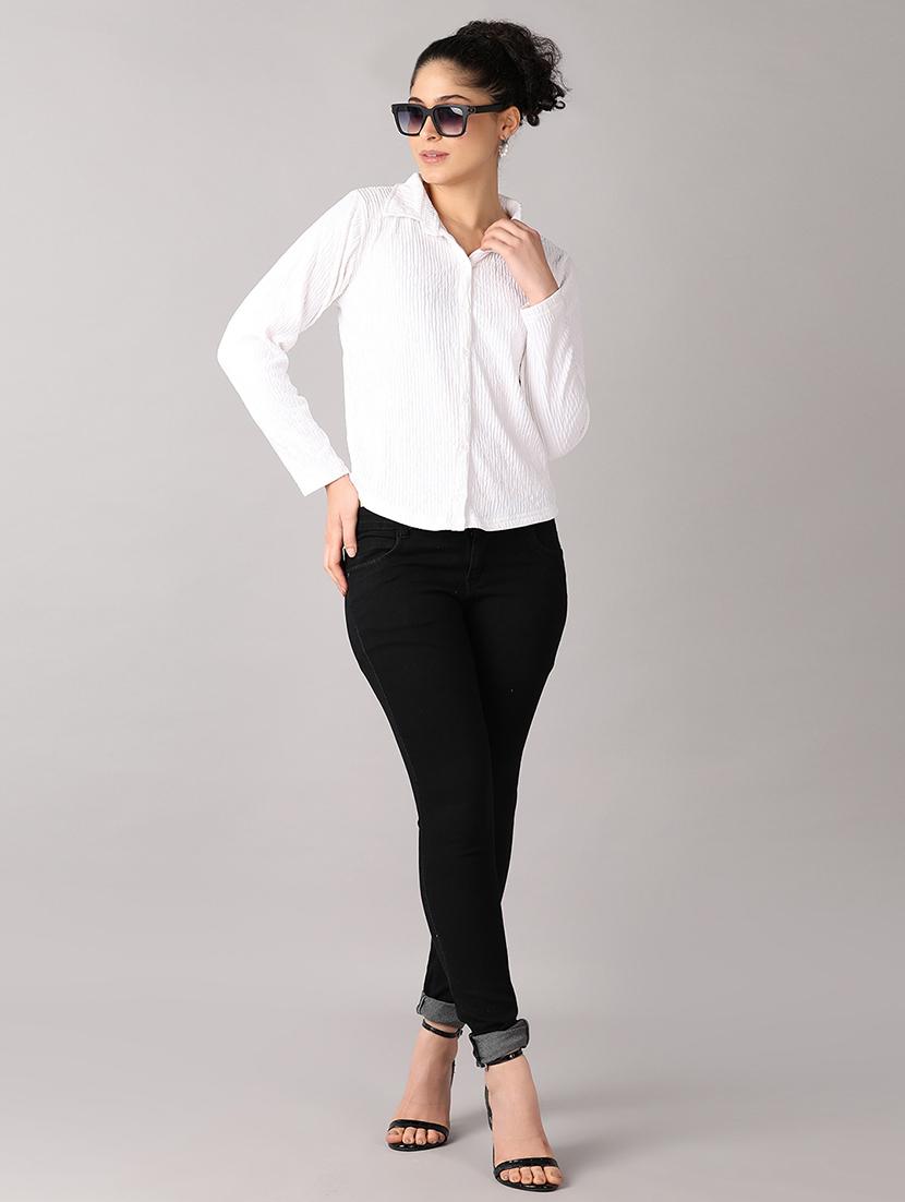 women white solid regular shirt - 21651583 - Standard Image - 4