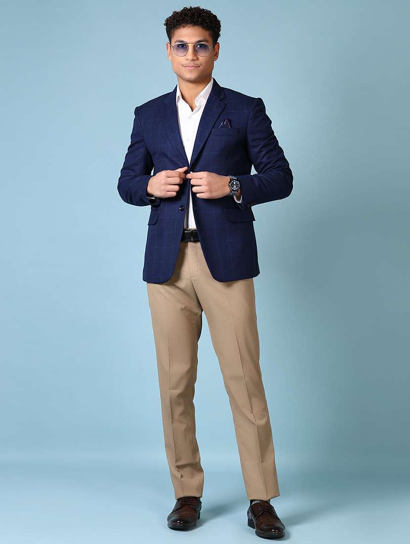 men long sleeves checkered single breasted casual blazer - 21651609 -  Standard Image - 4