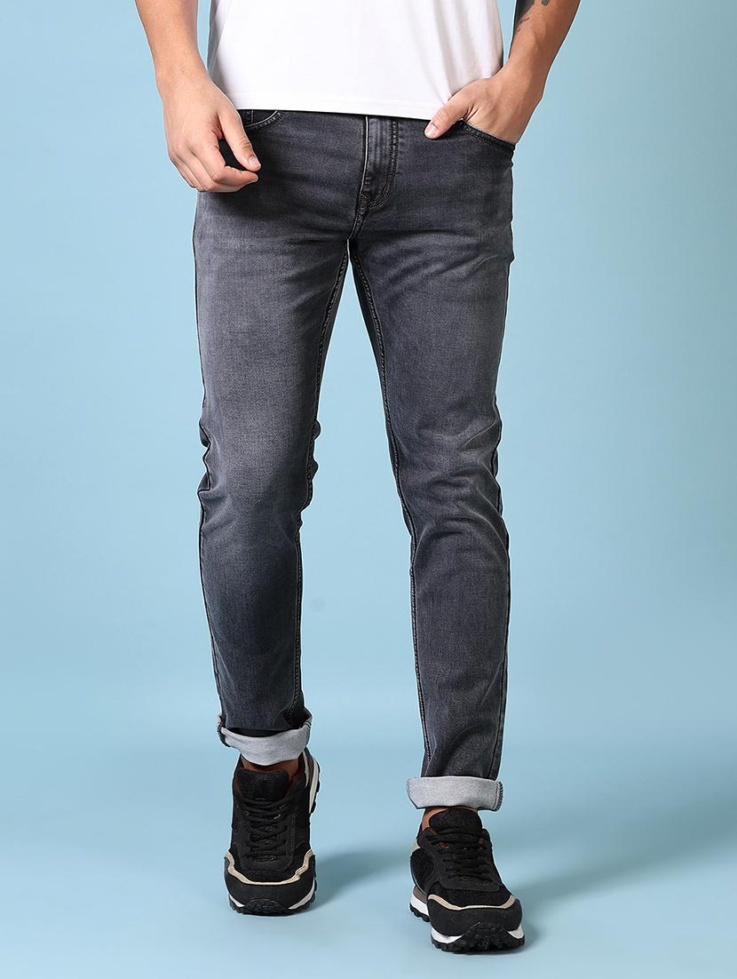 men mid rise plain slim fit jeans - 21651629 -  Standard Image - 1