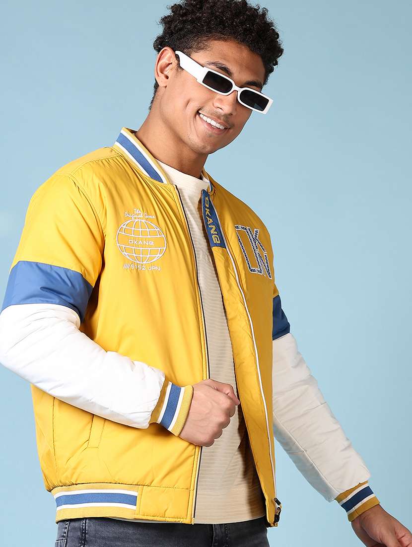 men typography print long sleeve varsity jacket - 21651631 -  Standard Image - 1