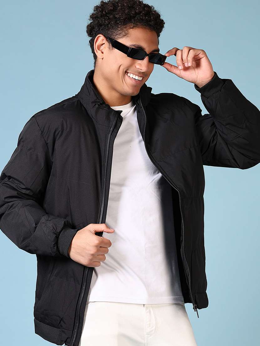 men solid long sleeve quilted jacket - 21651644 -  Standard Image - 1