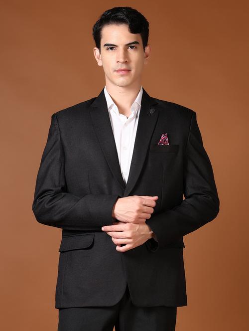 men solid long sleeves single breasted blazer - 21651663 - Standard Image - 0