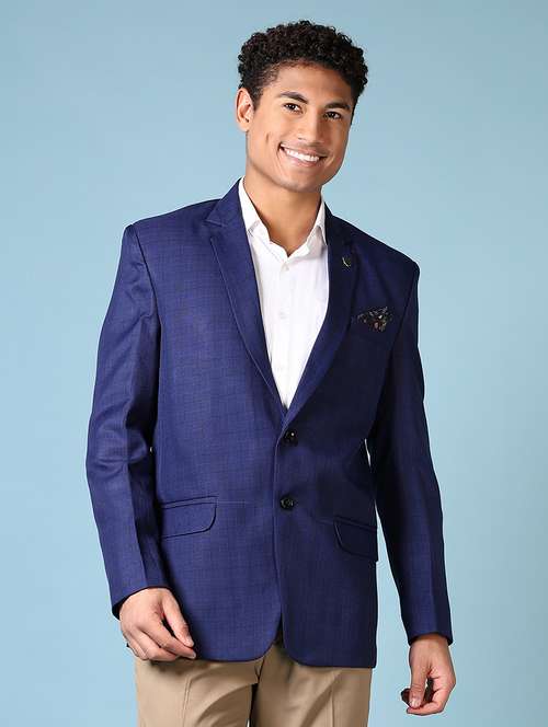 men long sleeves checkered single breasted formal blazer - 21651664 -  Standard Image - 0