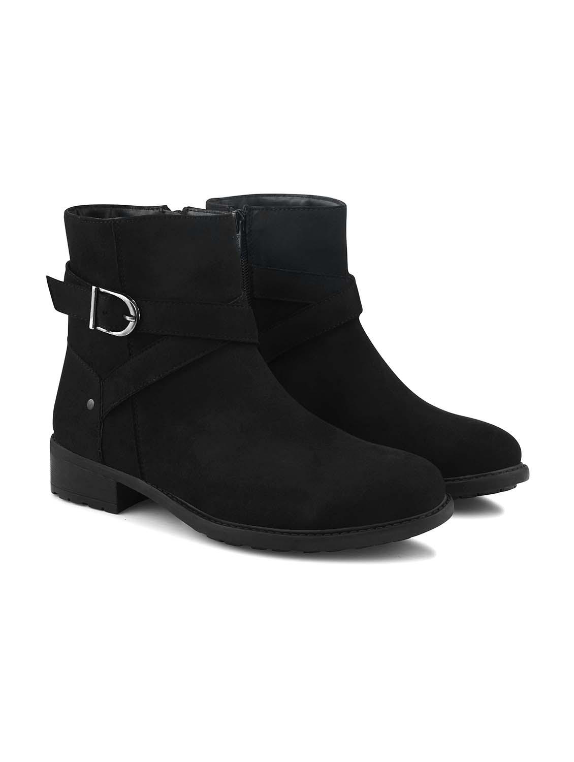 women black solid ankle boots - 21651875 - Standard Image - 1