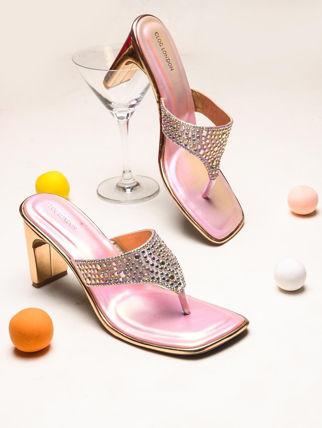 women pink block heel sandals - 21651881 - Zoom Image - 0