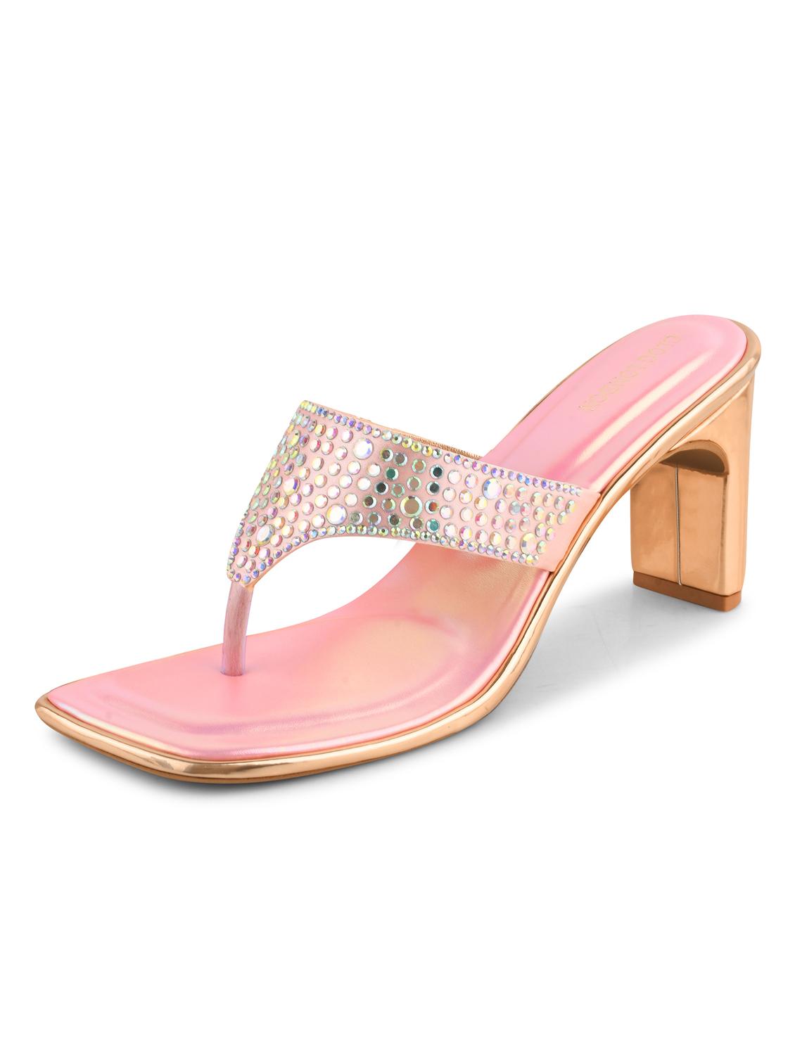 women pink block heel sandals - 21651881 - Standard Image - 6