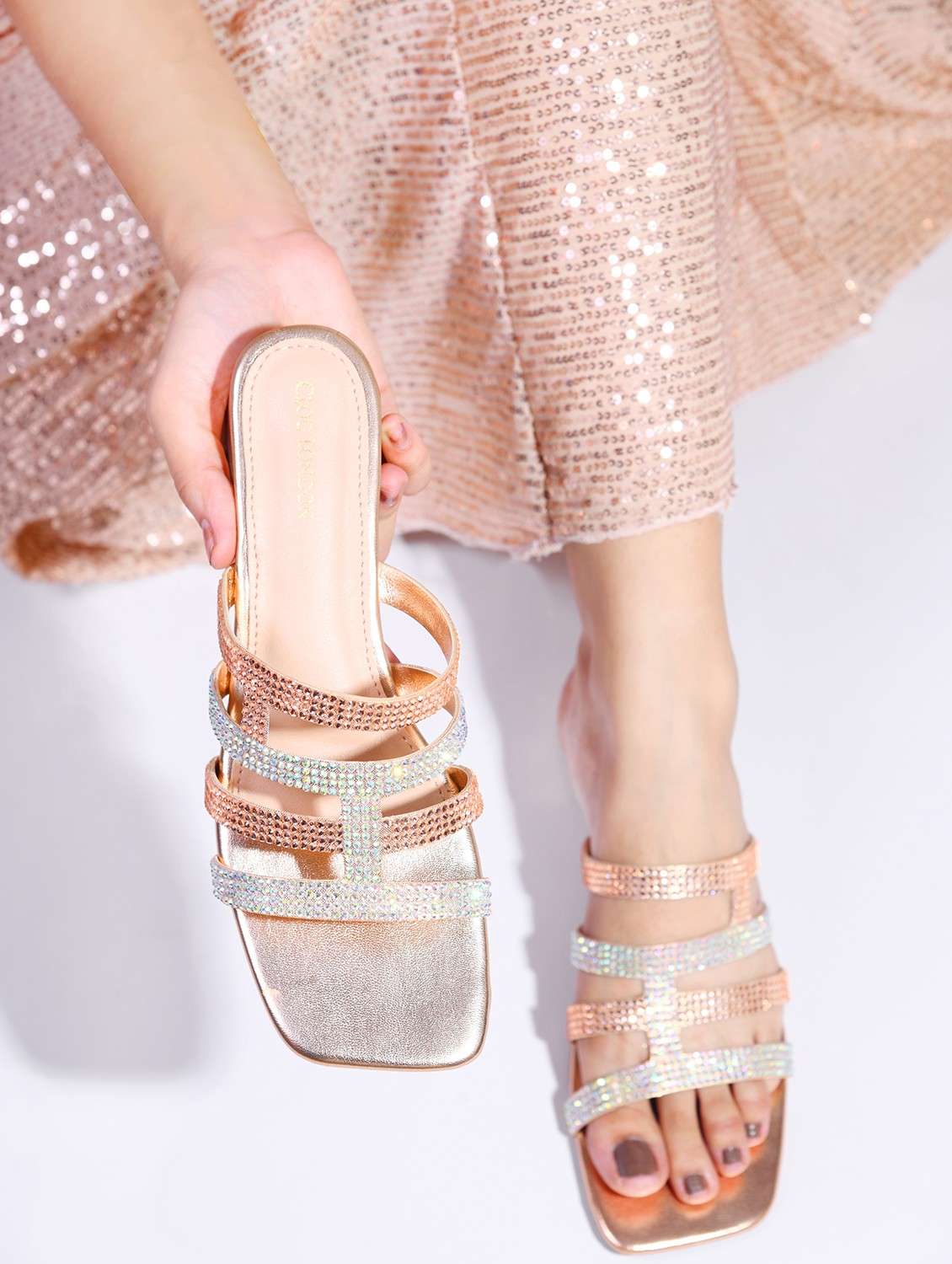 women embellished block heel sandals - 21651882 -  Standard Image - 1