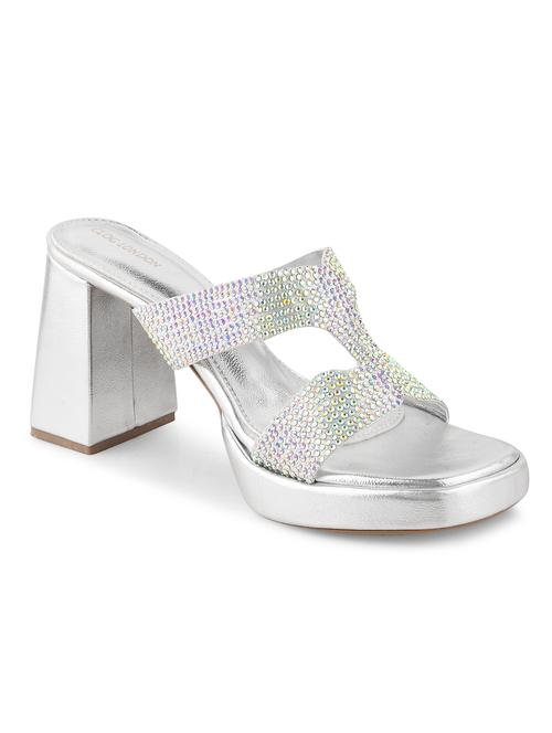 women embellished party platform block heel sandals - 21651885 - Standard Image - 0
