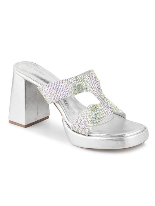women embellished party platform block heel sandals - 21651885 -  Standard Image - 0