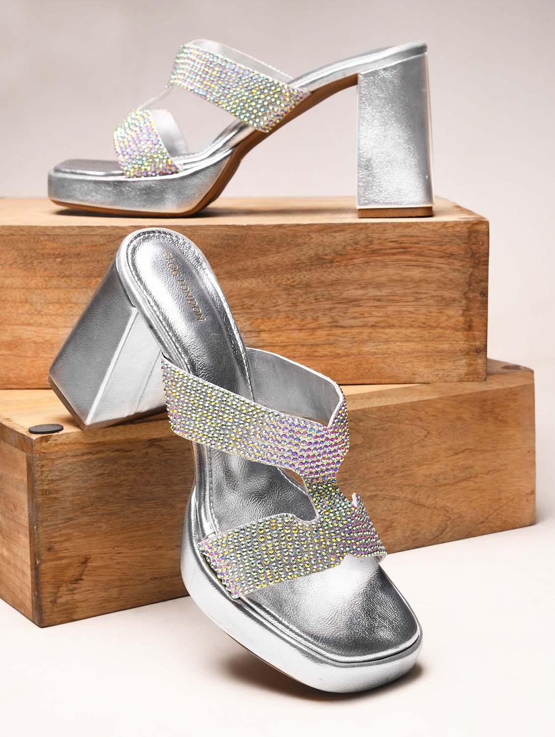 women embellished party platform block heel sandals - 21651885 -  Standard Image - 1