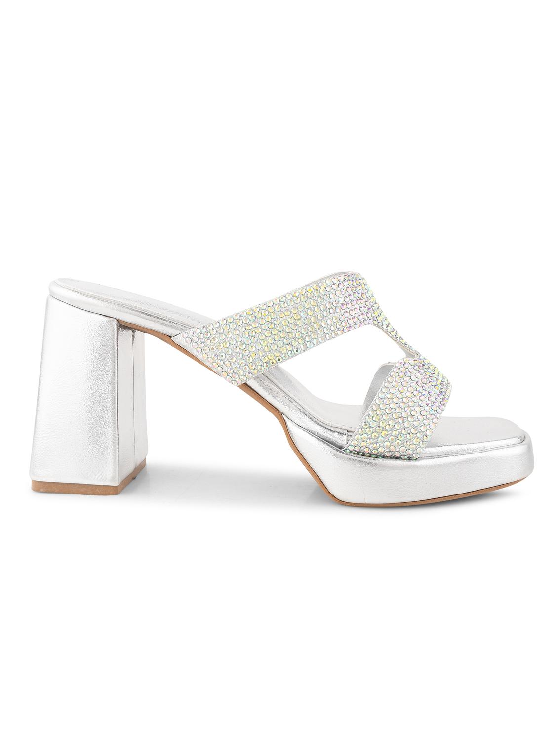 women embellished party platform block heel sandals - 21651885 - Standard Image - 6