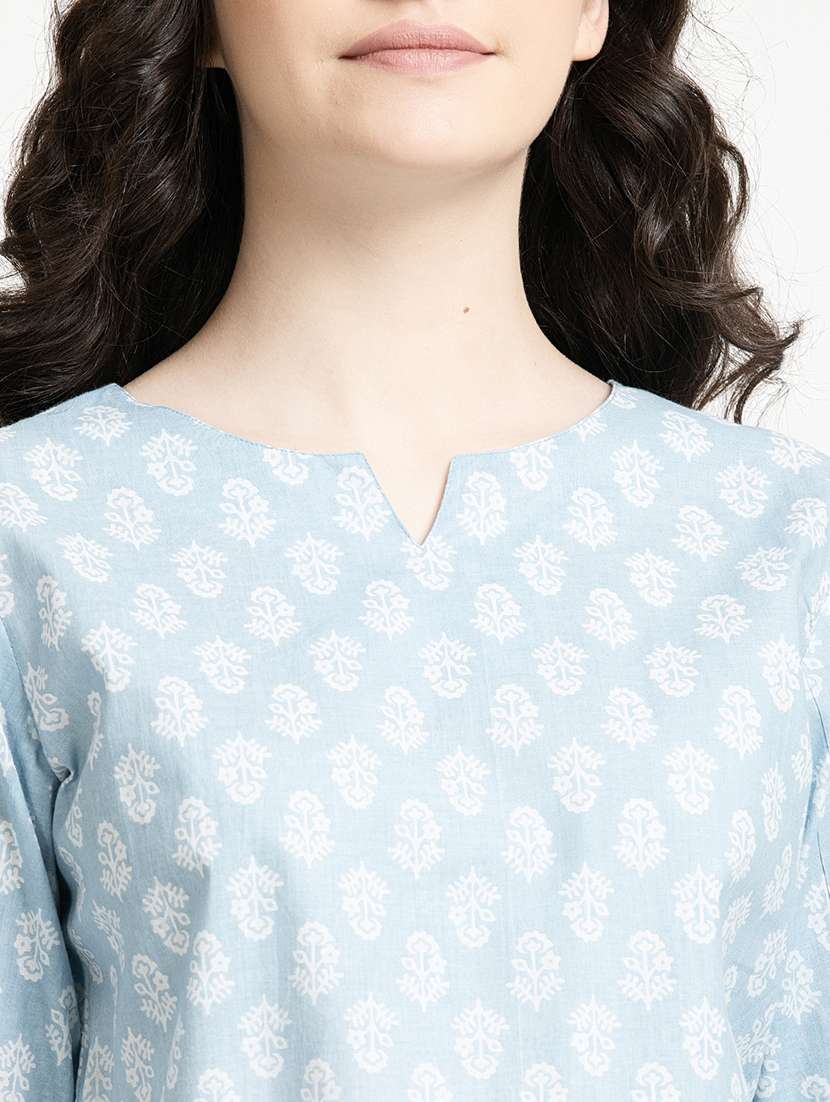 women printed notch neck nightwear set - 21651895 -  Standard Image - 4