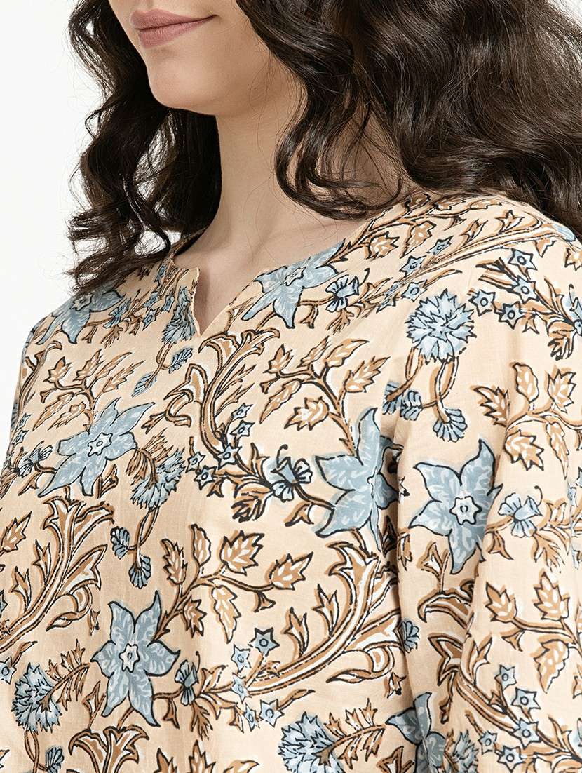women printed notch neck nightwear set - 21651896 -  Standard Image - 4