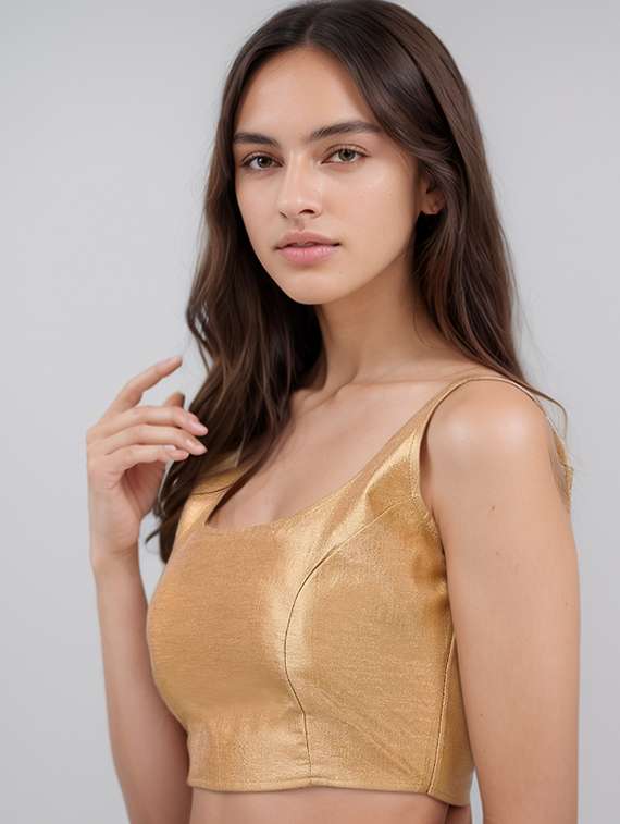 women solid sleeveless stitched blouse - 21651904 -  Standard Image - 1