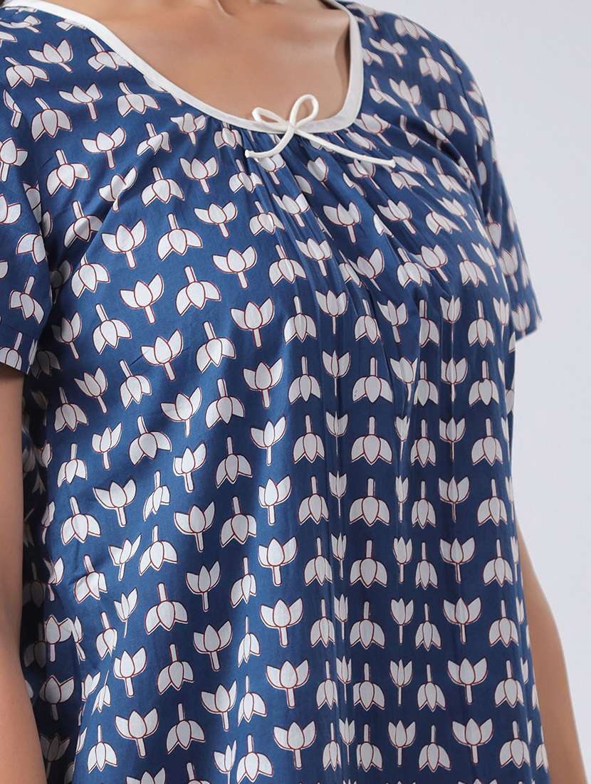 women printed short sleeves nighty - 21651938 -  Standard Image - 4