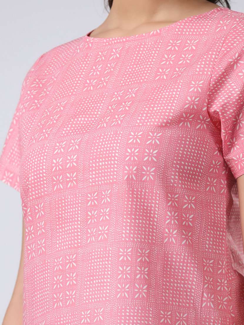 women printed short sleeves a-line dress - 21651942 -  Standard Image - 4
