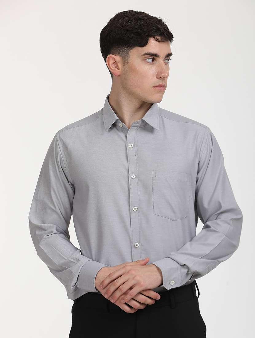 men solid long sleeve formal shirt - 21651955 -  Standard Image - 1