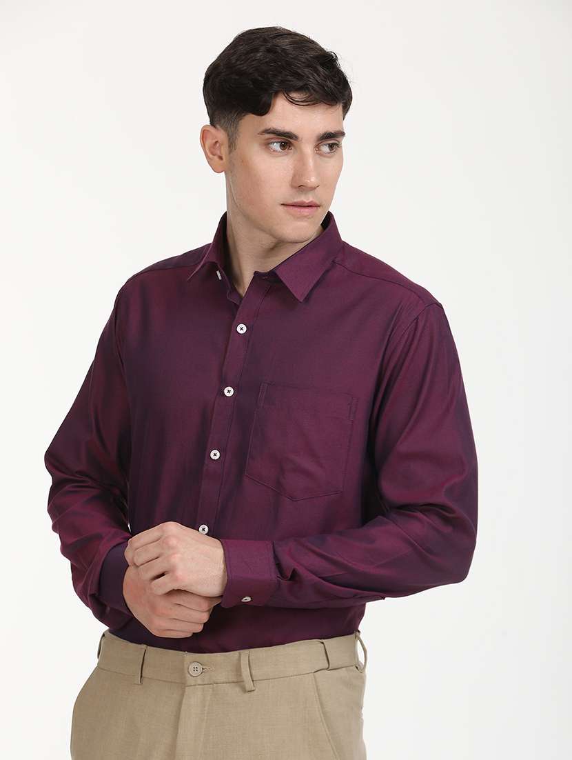 men solid long sleeve formal shirt - 21651959 -  Standard Image - 1