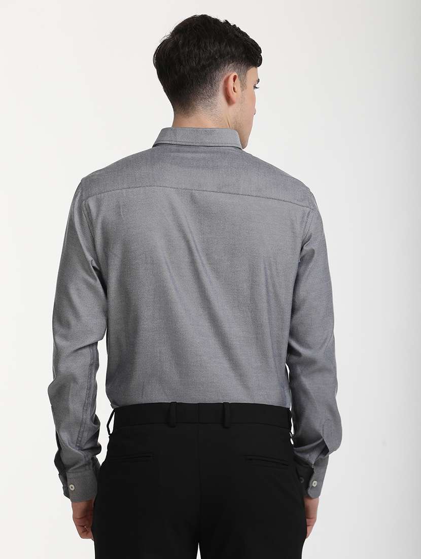 men solid long sleeve formal shirt - 21651961 -  Standard Image - 4