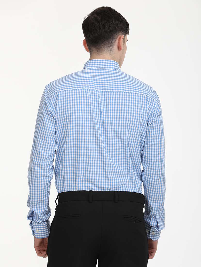 men checks long sleeve formal shirt - 21651962 -  Standard Image - 4
