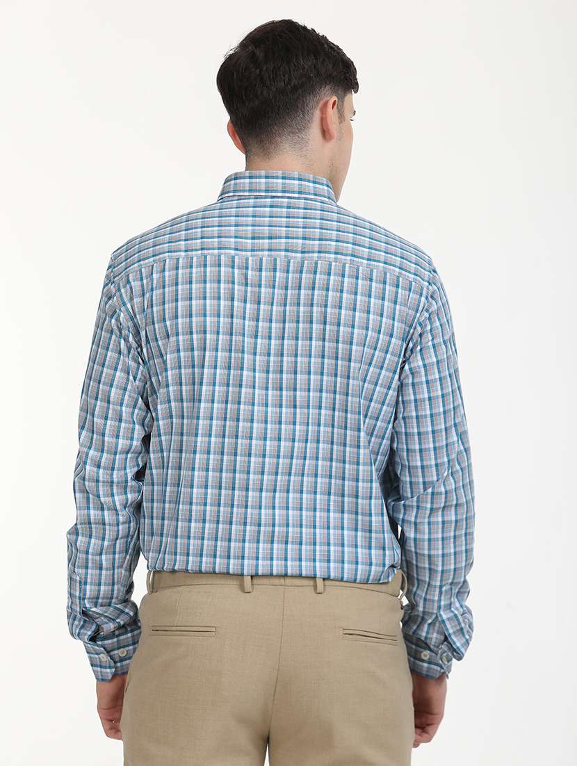 men checks long sleeve formal shirt - 21651963 -  Standard Image - 4
