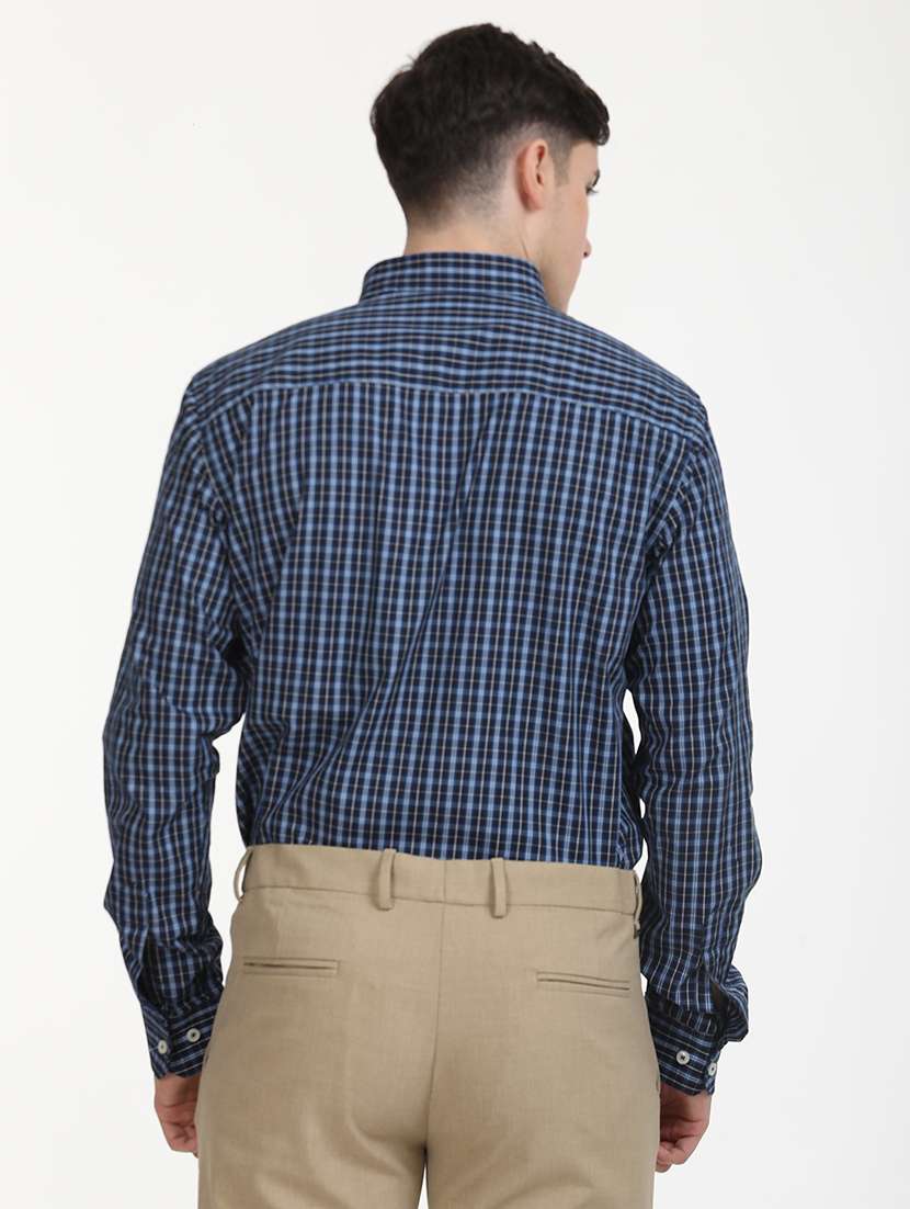 men checks long sleeve formal shirt - 21651964 -  Standard Image - 4