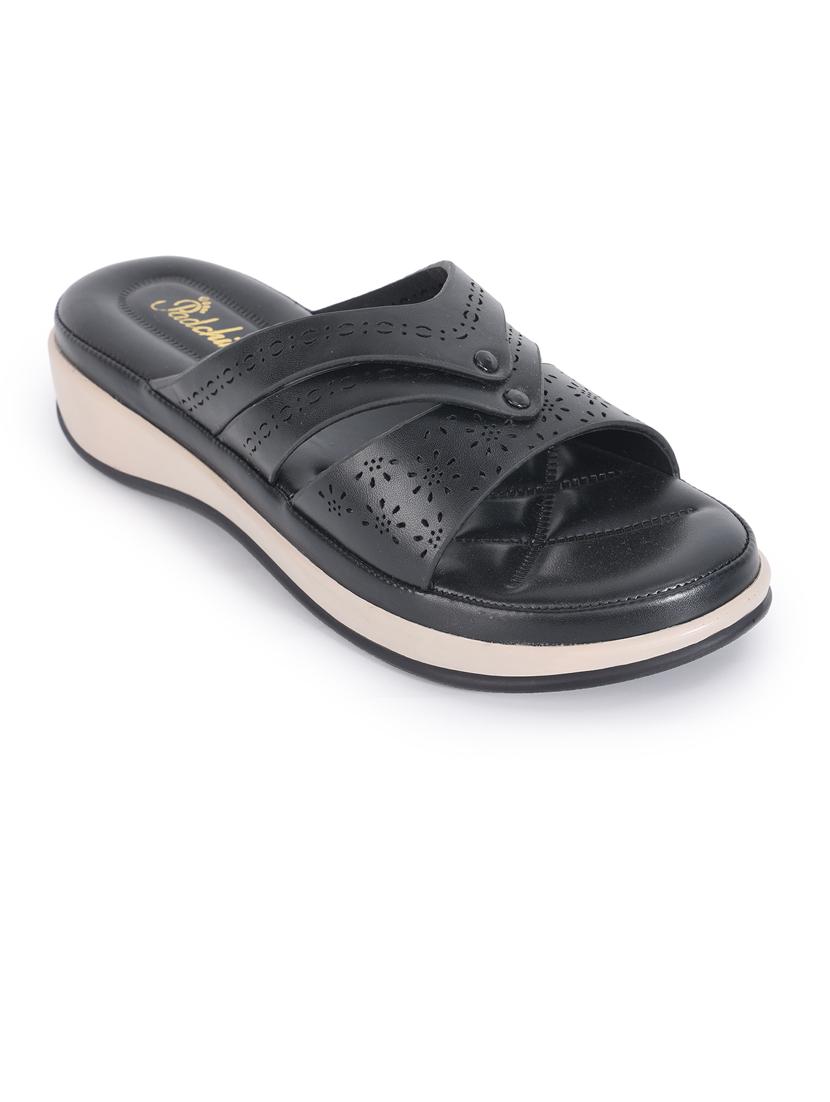 padchin women round toe black flatform heel - 21652562 - Standard Image - 1