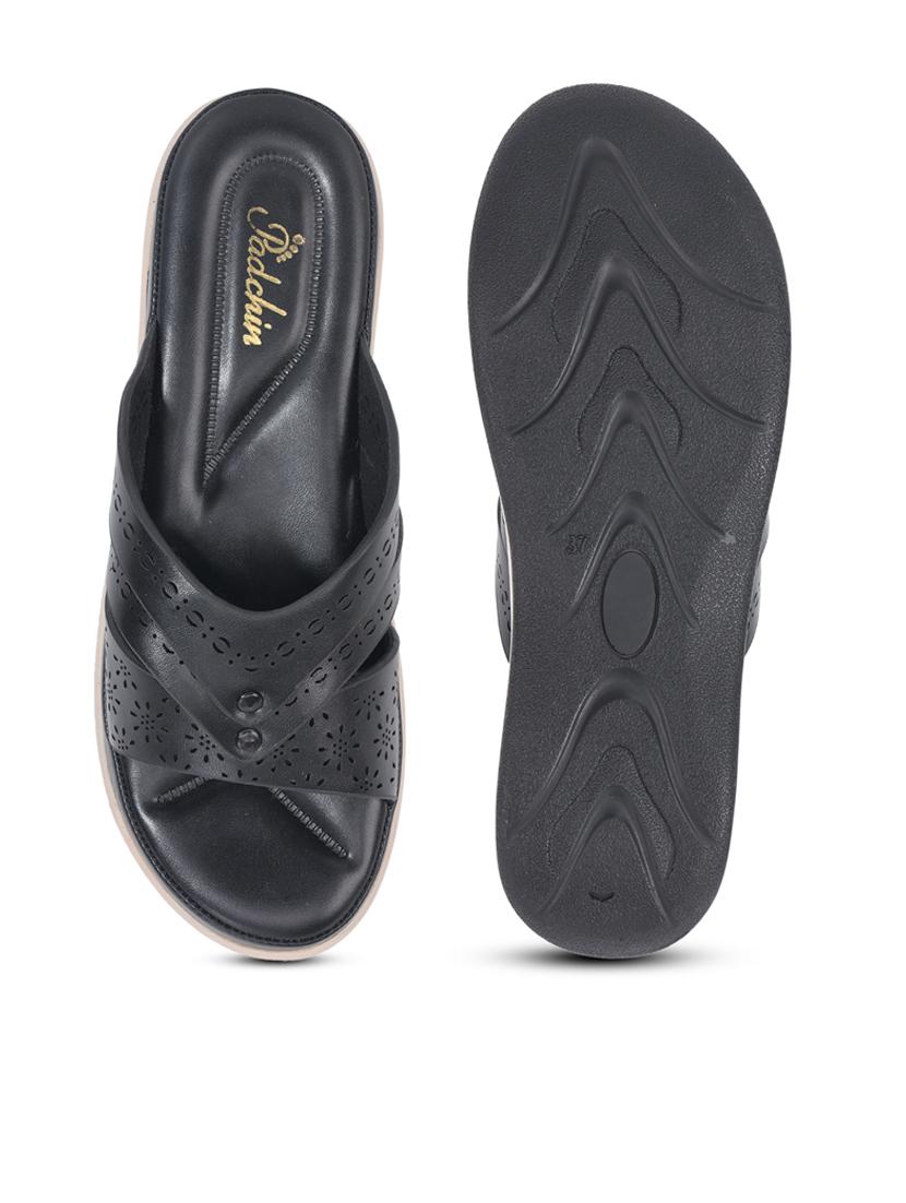 padchin women round toe black flatform heel - 21652562 - Standard Image - 4