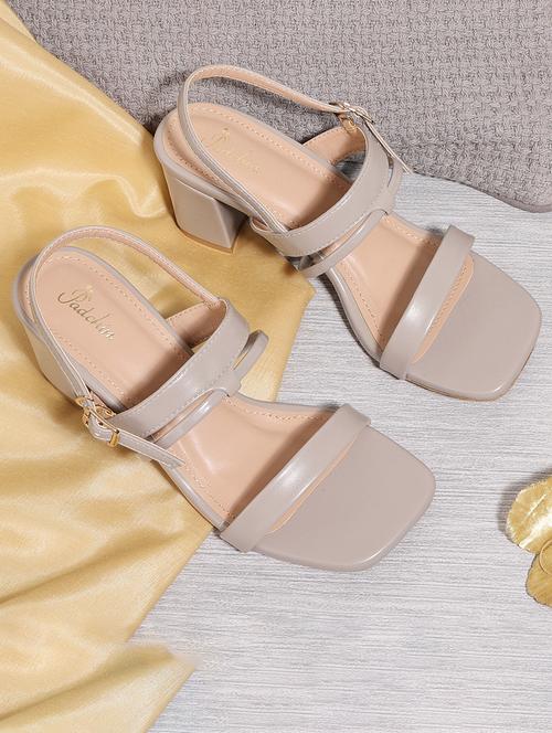 grey pu ankle strap sandals - 21652578 - Standard Image - 0