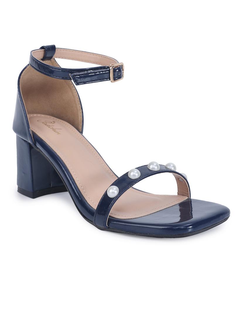blue pu ankle strap sandals - 21652580 - Standard Image - 1