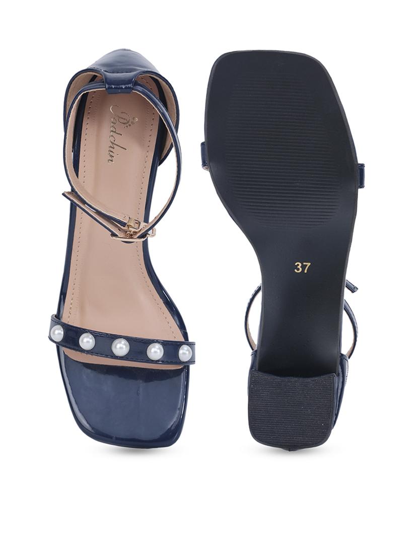 blue pu ankle strap sandals - 21652580 - Standard Image - 4