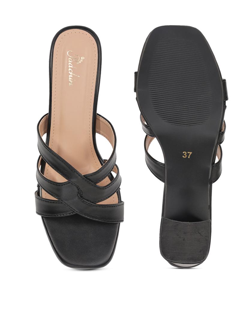 women solid square toe block heel sandal - 21652583 - Standard Image - 4