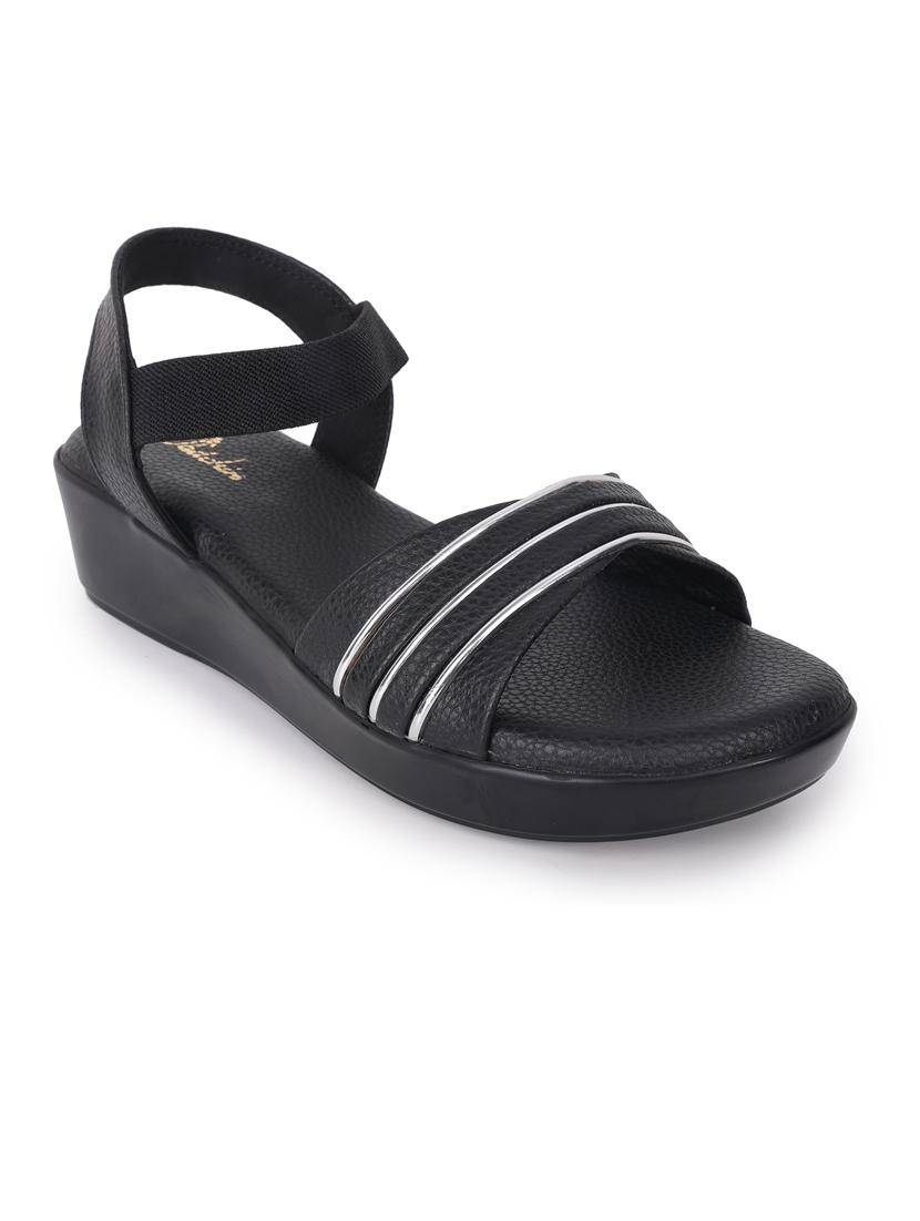 women black back strap wedge - 21652660 - Standard Image - 1
