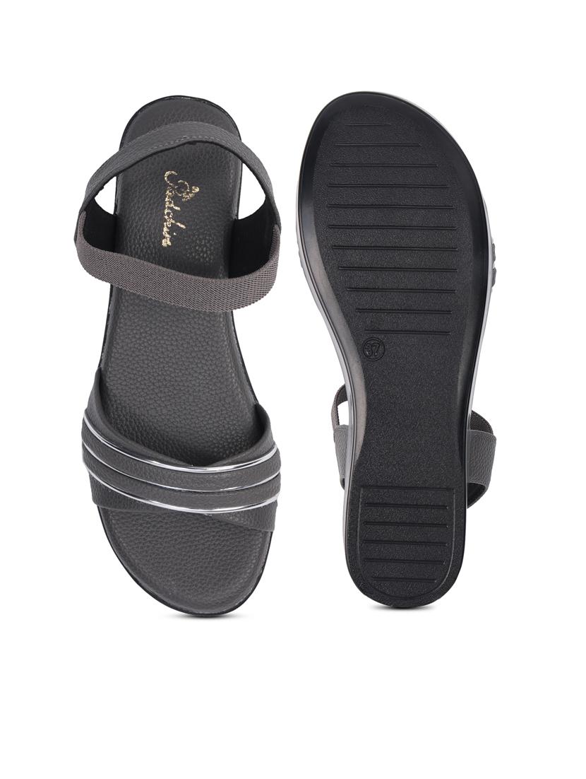 women grey back strap wedge - 21652661 - Standard Image - 4